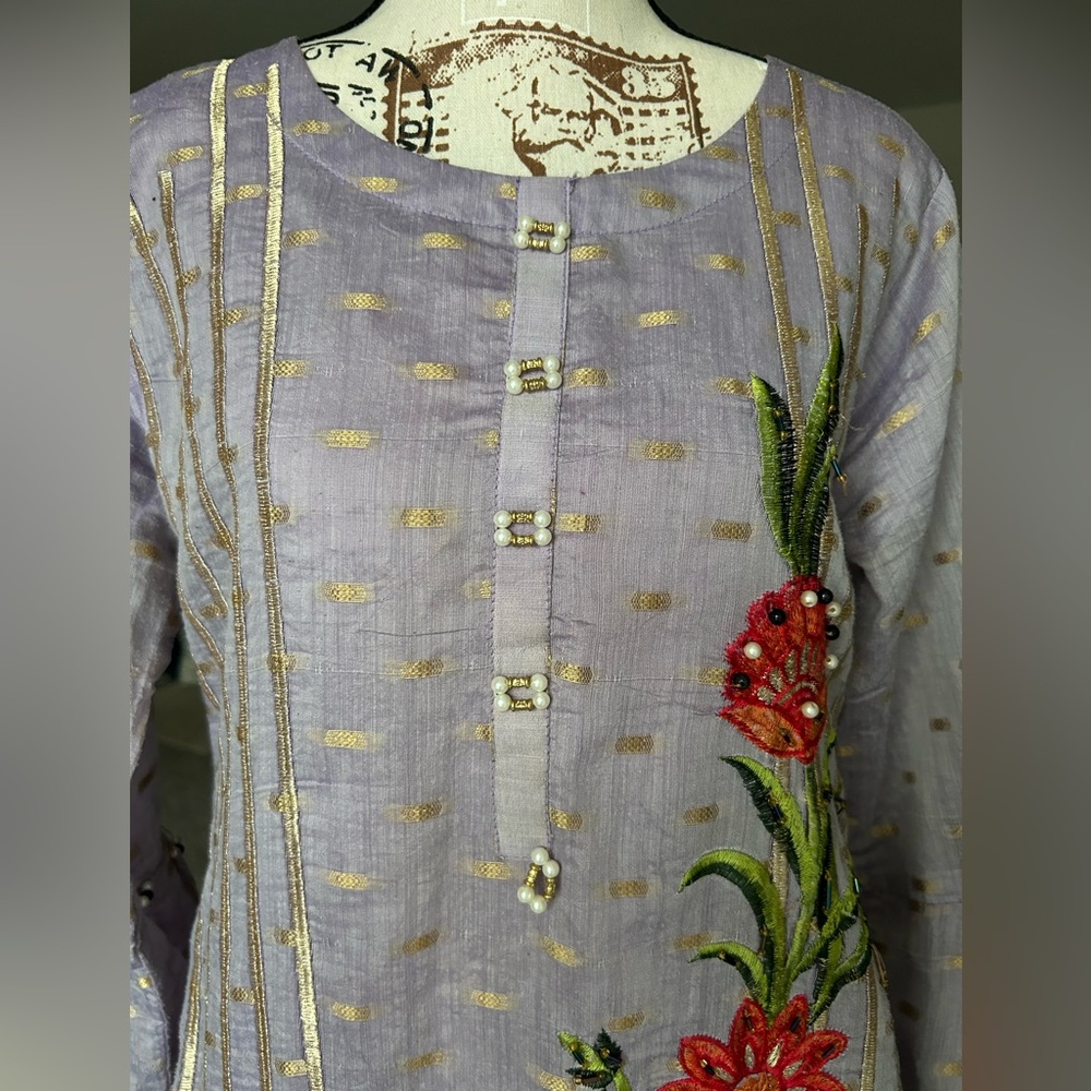 5/$25 Handmade vintage beaded and embroidered Middle Eastern style dress - Picture 3 of 16